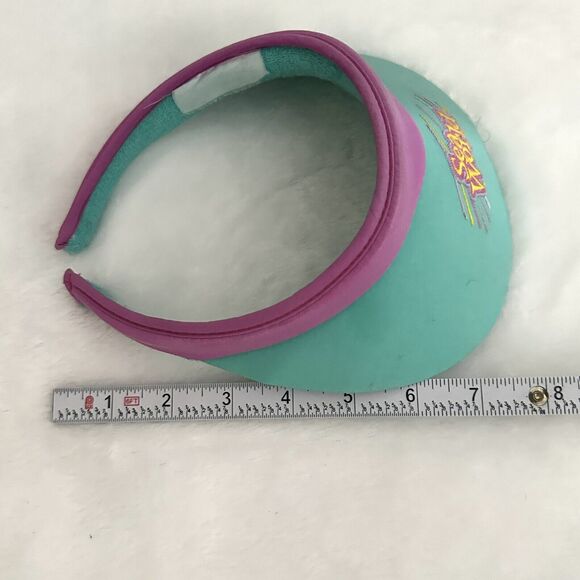 Vintage Sea World Sun Visor One Size Retro Turquoise Purple San Diego Theme Park - Picture 6 of 7